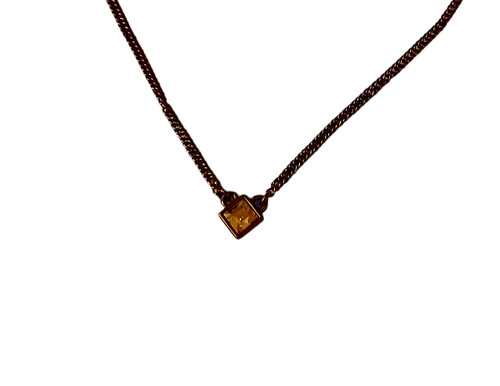 "Collana Vintage Givenchy Catena Colorata Catena Diamante Giallo Forma Diamante Cristallo 16"