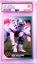 ERIK WILLIAMS 1991 SCORE SUPPLEMENTAL #85T - ROOKIE CARD - PSA 9 MINT - Cowboys