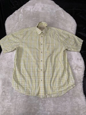 Cabelas Outfitter Series Yellow Button Down Short Sleeve Large Shirt Outdoors - Image 1 of 4
