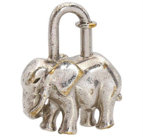 HERMÈS HERMES Cadena Lucchetto Elefante 1988 Argento Lucchetto Borsa Ciondolo 32 4g Gioielli