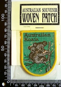 VINTAGE AUSTRALIAN KOALA EMBROIDERED SOUVENIR PATCH WOVEN CLOTH SEW-ON BADGE - Picture 1 of 1