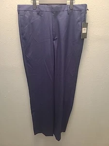 Berle Modern Fit Men's Blue Dress Pants Flat Front Straight Leg Size 36R (CJ) - Picture 1 of 5