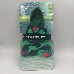 Kinder Schwimmflossen Speedo grün blau marmoriert Größe Small ▪︎ US 9-10 ▪︎ NEU - Bild 1 von 3