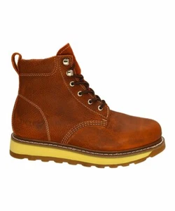 Botas de trabajo para hombre marrón claro punta lisa 6 pulgadas cuero REDHAWK 0642 talla 6-13 (D,M) - Imagen 1 de 5