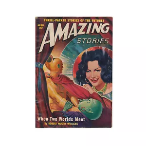 Amazing Stories: April 1950 - Science-Fiction-Brei mit buntem Cover - Bild 1 von 2