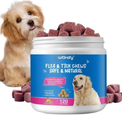WORAFY FLEA and TICK Soft Chews Treats for DOG Natural Ingredients Treatment Solution