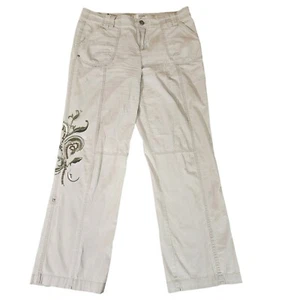 Style & Co Premium Pants Women's 10 Khaki Convertible Embellished Cotton 34X30 - Picture 1 of 13