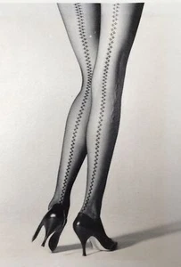 Givenchy weiße Strumpfhose Petit Point Rücknaht Größe C Französisch ultra transparent neu aus altem Lagerbestand Vintage - Bild 1 von 8