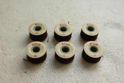 Atco Size A / Class 15 Prewound Bobbins - Package of 6 - Dark Brown Thread - New - Image 1 of 3