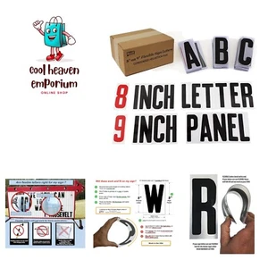 Flexible 8” Letter Set - 300 Changeable Black Letters & Red Numbers for Signs - Picture 1 of 11
