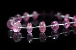 Pink Topaz Faceted Rondelle Shape 8-10MM Beautiful Gemstone Loose Beads 7.5"