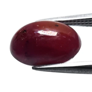 π 3.03ct Oval Cabochon Purplish Red Ruby - Heated Glass Filling Africa Gemstone - Picture 1 of 4