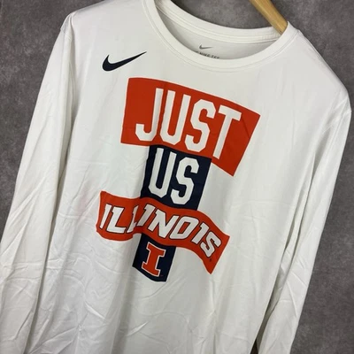University Of Illinois Fighting Illini Nike T-Shirt Mens XL White Dri-Fit NEW - Image 1 of 4