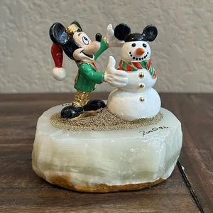 Vintage Ron Lee Disney Mickey & Snowman Figurine – Ltd Ed 1992 Signed #345/1500 - Picture 1 of 12