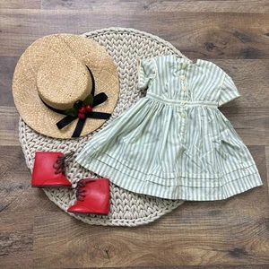 American Girl / Pleasant Company Kirsten Sommerkleid und Strohhut 1990 nicht mehr produziert - Bild 1 von 9