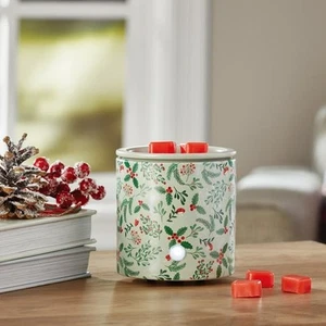 Mainstays Christmas Holly Botanical Electric Ceramic Wax Warmer Decor NIB - Picture 1 of 7