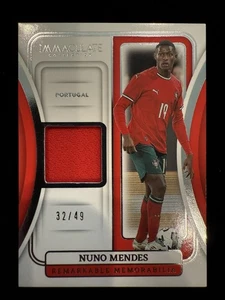 2024-25 Immaculate Soccer Nuno Mendes 32/49 Patch Remarkable Memorabilia - Bild 1 von 2