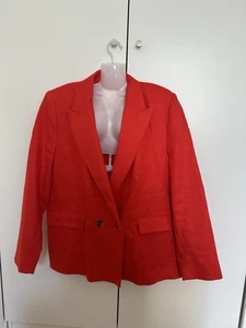 Leinenblazer - Sehr Schöne Farbe - Neu - Korallenroter Hingucker - Gr XL - 42/44 - Bild 1 von 2
