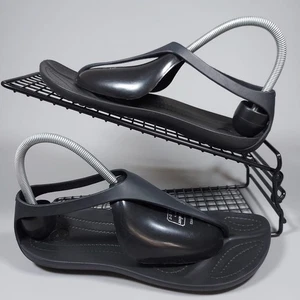 Crocs Sexi Flip Womens Size 4 EU 36/37 Black Thong Summer Holiday Comfort - Picture 1 of 17