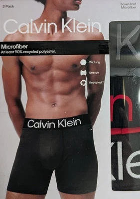 Calzoncillos boxer Calvin Klein ropa interior elástica de microfibra MED paquete de 3 rojos grises negros Foto 1 de 4