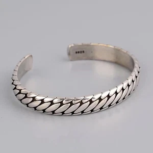 Splendido bracciale vintage in argento 925 elegante braccialetto minimalista da donna - Foto 1 di 5
