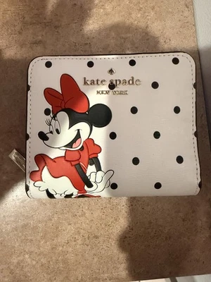 DISNEY X KATE SPADE NEW YORK MINNIE MOUSE ZIP AROUND WALLET Retail $159 - Photo 1/2