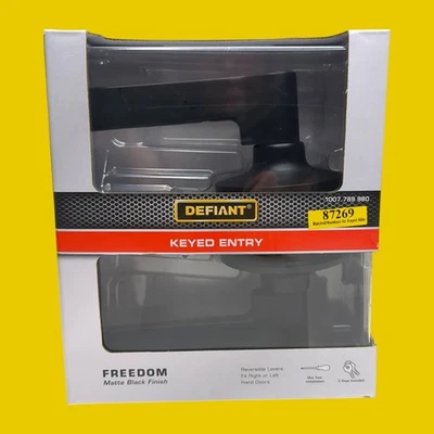 Defiant Freedom Keyed Entry Door Lever Matte Black 1007 789 980 - Image 1 of 4