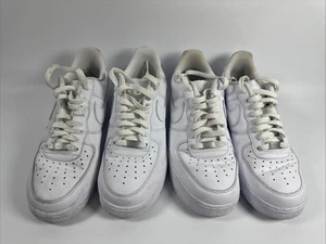 2 Pairs Nike Air Force 1 07 Low Mens Size 9.5 White Athletic Lifestyle Sneakers - Picture 1 of 17