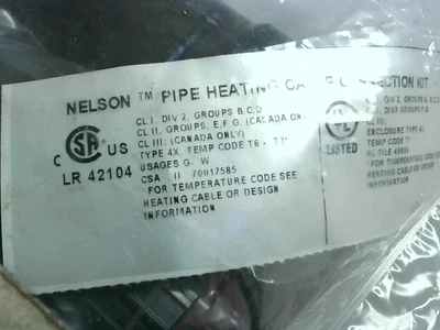 NELSON LR 42104 Rohr Heizung Kabelverbinder Set - Neu IN Karton - Image 1 of 3