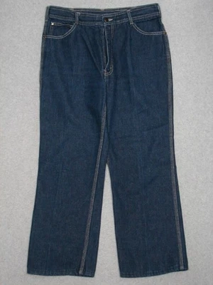 OF07417 VINTAGE 1970s **YOUNGBLOODS** BOOT CUT JEANS 34x35 (msr 31"x 25") DARK - Image 1 of 4