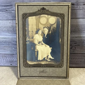 Foto vintage retrato victoriano años 1900 boda novia y novio pareja foto - Imagen 1 de 6