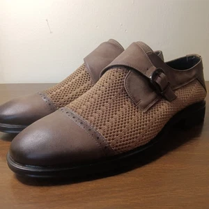 LEONARDO RICCI Herren LEDER Elegant Schuhe Mesh Formell Business Mönch Riemen EU 46 - Bild 1 von 10