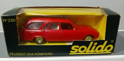 Modelo Diecast Solido Francia Peugeot 504 Pompiers Nº23D .COMO NUEVO EN CAJA Foto 1 de 4