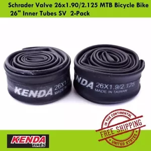 Kenda Schrader Valve 26x1.90/2.125 MTB Bicycle Bike SV 26" Inner Tubes 2-Pack - Picture 1 of 2