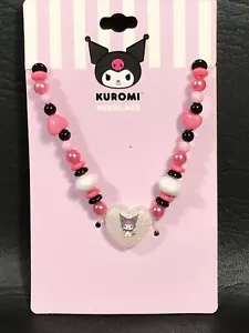New! Sanrio Kuromi Beaded Heart Necklace - Picture 1 of 6