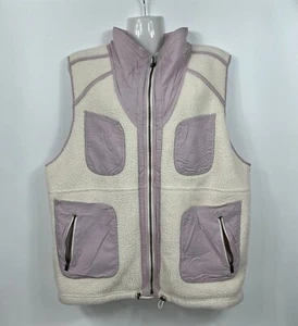 Free People Reversible Cargo Sherpa Purple/Cream Women’s Vest Sz XS - Picture 1 of 19