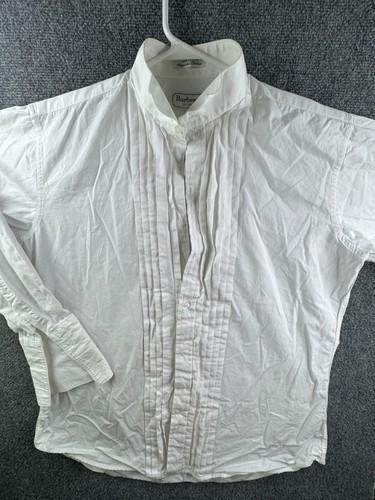 Camicia abito abbottonato Burberry manica lunga cotone adulto bianco 16 34 formale USA