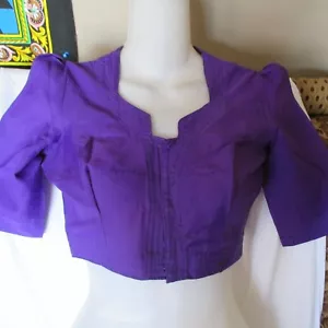 NEU hübsche LILA FANTASTISCHE Choli-BLUSE für SARI Rock BALLSAAL Bauchtanz TOP - Bild 1 von 3