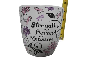 Taza de café THE BREAST CANCER SITE PINK RIBBON "Fuerza más allá de la medida" 16 oz - Imagen 1 de 5