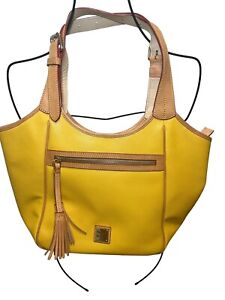Dooney & Bourke Saffiano leather shoulder bag in bright Dandelion yellow