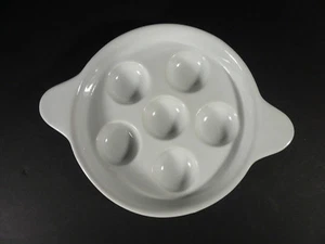Cazuela de porcelana blanca caracol champiñón 6 pies bien pies escargot 61/2" - Imagen 1 de 2