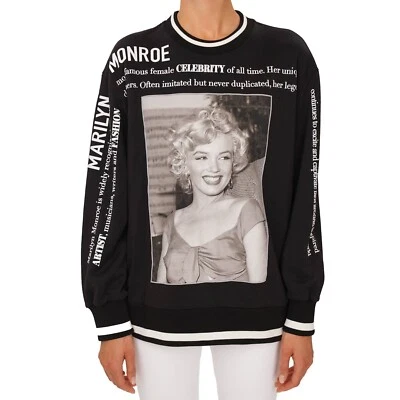 DOLCE & GABBANA Marilyn Monroe Suéter Sudadera Grande Negro Blanco 12630 Foto 1 de 4