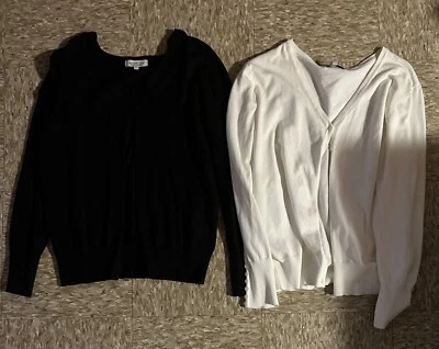 ¡Lote de 2! Suéteres para mujer con botones talla XL blanco y negro ~ ¡¡Envío gratuito!!! Foto 1 de 4