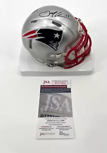 JULIAN EDELMAN AUTOGRAPHED NEW ENGLAND PATRIOTS MINI HELMET JSA WITNESS COA - Picture 1 of 3