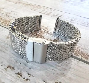 Heavy Duty Shark Mesh 2.5mm Watch Strap Band Milanese Bracelet Steel 18 20 22 mm - Picture 1 of 14