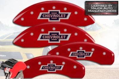 2015-2020 "Chevrolet" Tahoe dianteiro + traseiro vermelho MGP tampas de pinça de disco de freio 4 peças - Imagem 1 de 4