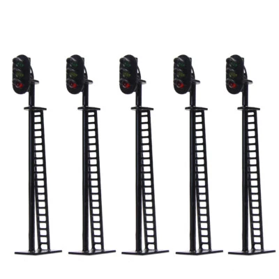 5pcs Model Railway G/Y/R Block Signals OO Gauge 1:75 8.2cm 12V LED JTD02 - Image 1 of 4