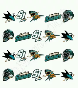 NHL San Jose Sharks Nail art water decals Free Shipping Hockey nail art!! - Picture 1 of 1