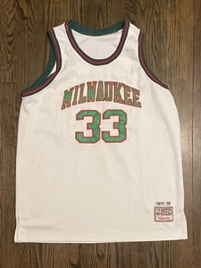 Kareem Abdul-Jabbar Milwaukee Bucks RARE Authentic Mitchell Ness jersey sz 54 - Picture 1 of 3