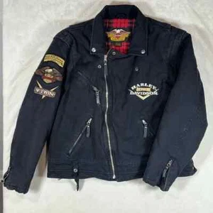 Harley-Davidson Large Vintage Patch Biker Jacket V-Twin Heavy Canvas Insulated - Bild 1 von 14